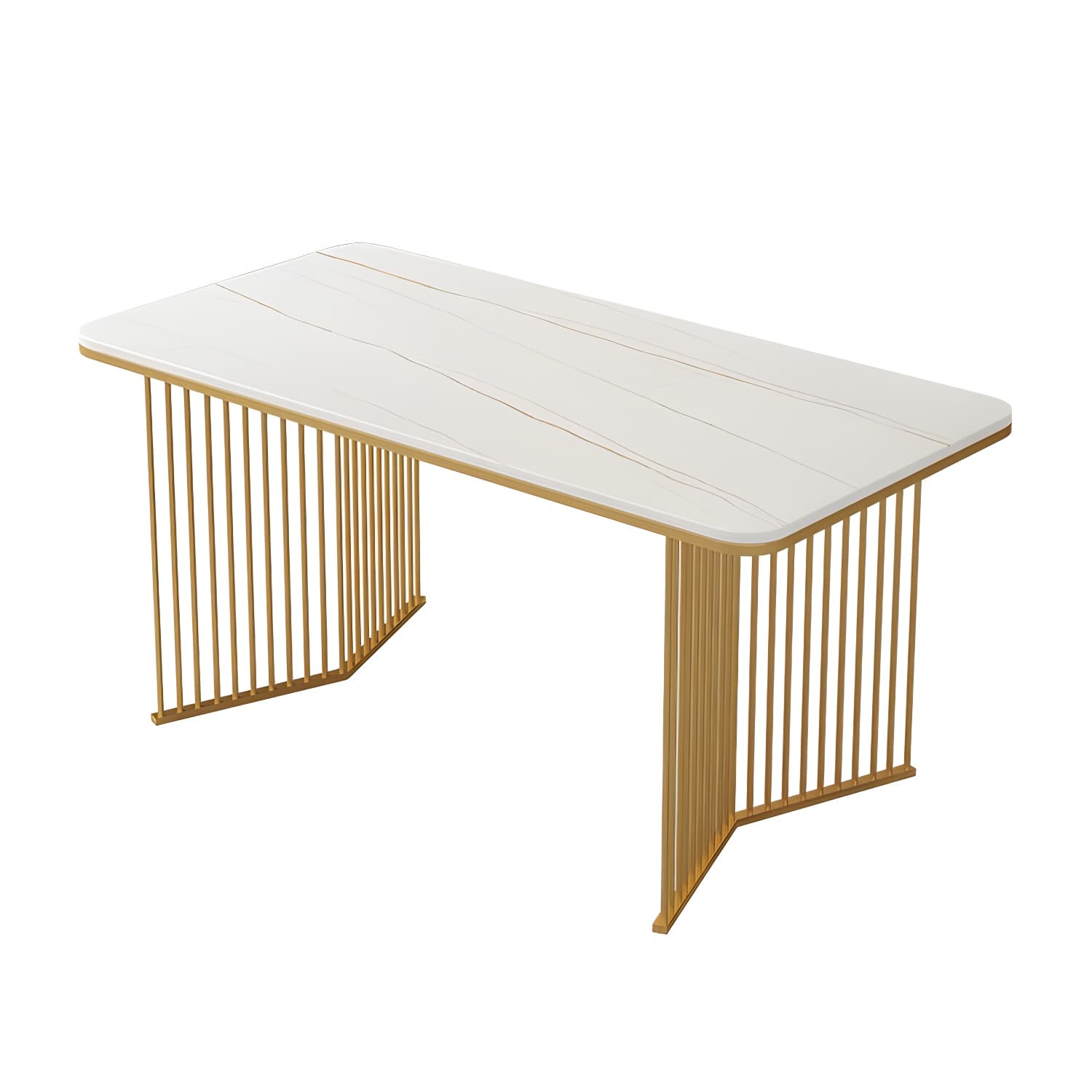 Sintered Stone Dining Table Traditional Luxury Gold Frame Table - image 7