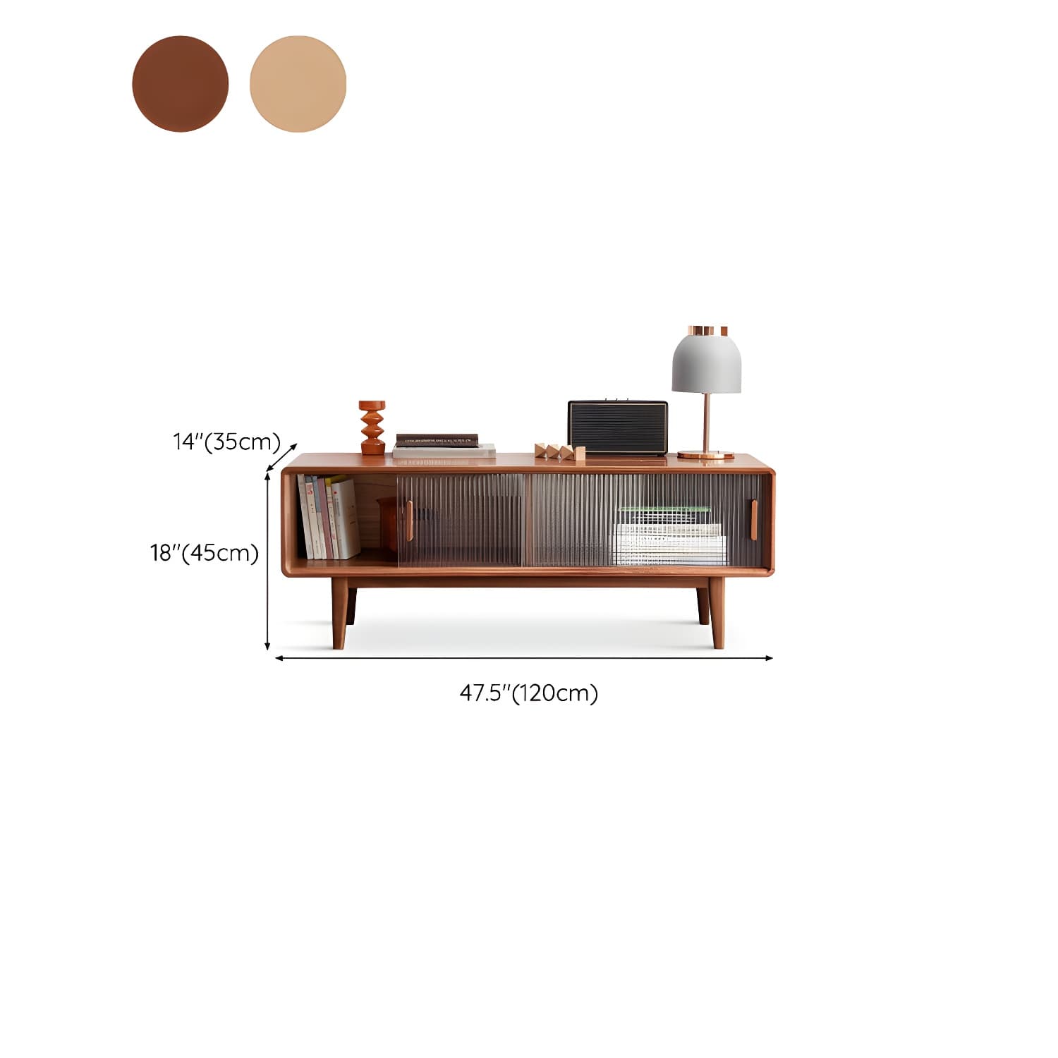 Scandinavian TV Stand with Low Height and the Cabinet Storage - image 16