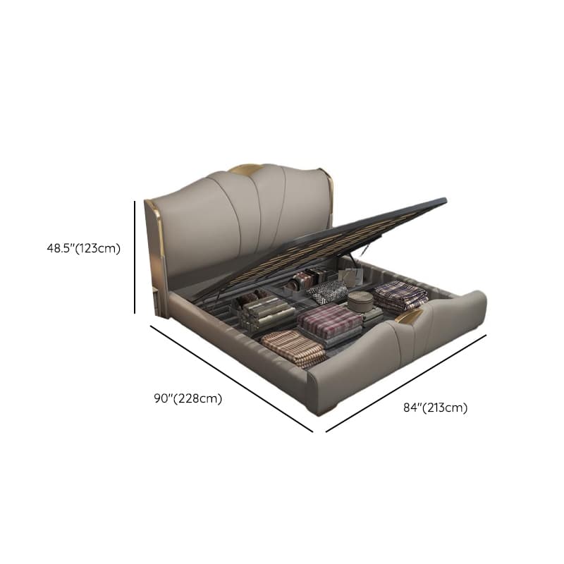 Grey Solid Color Storage Bed with 3 Storage Boxes, Pine Wood Frame for Living Room - image 13