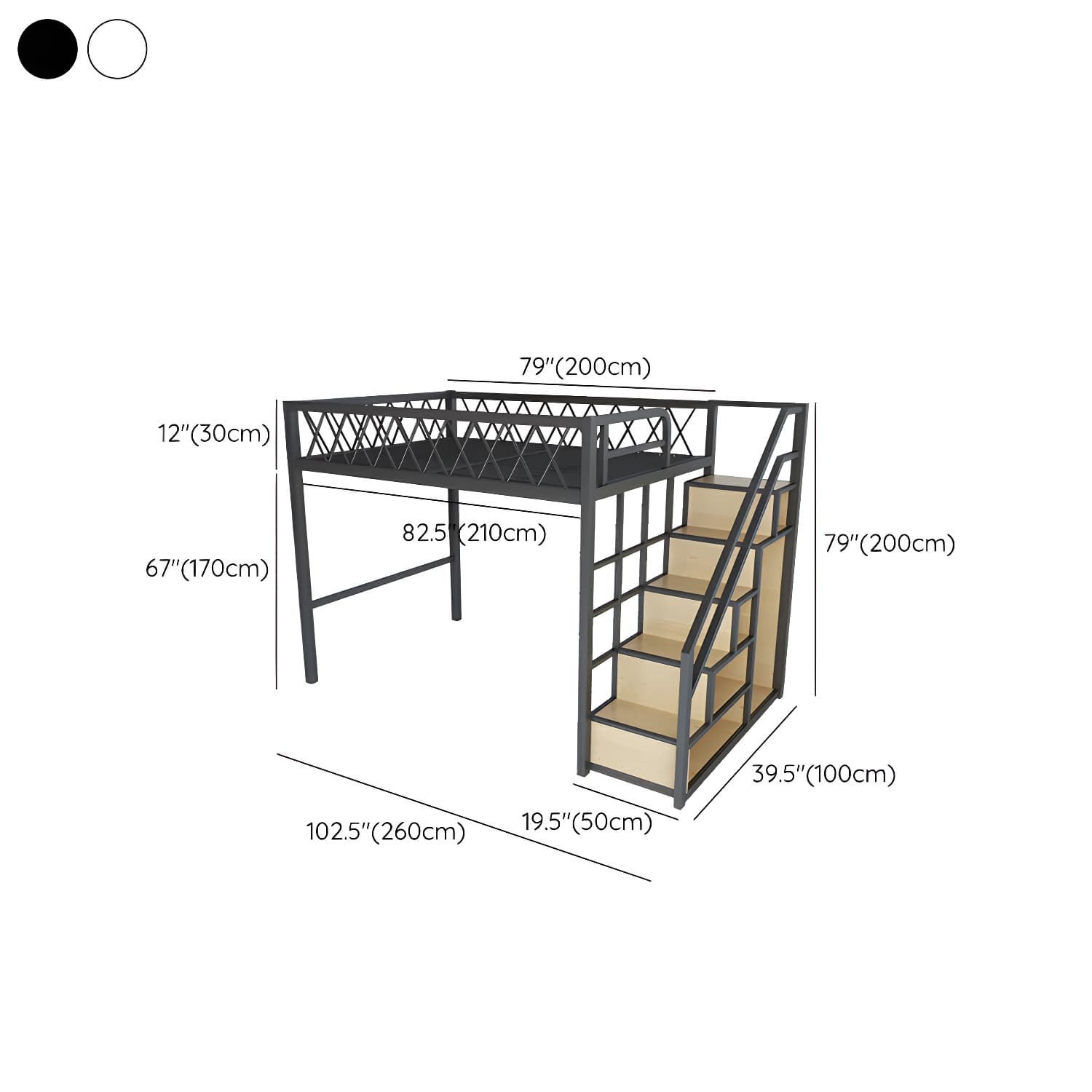 Modern Wood/Metal Bed with Light Wood Tone & Tall Clearance Storage Cabinets - image 12