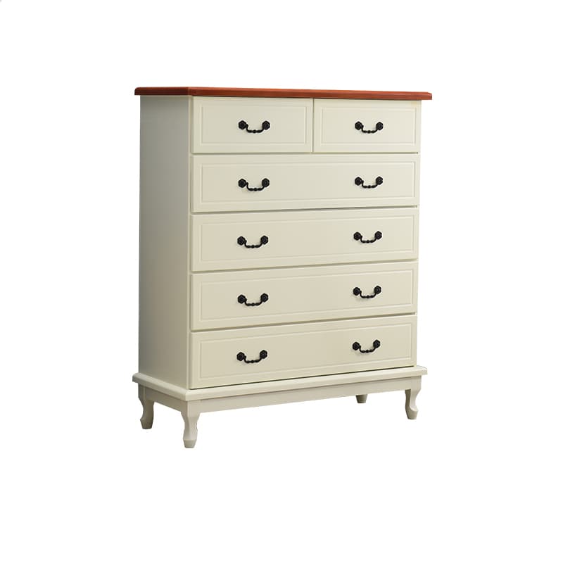 Traditional Style Black Handle Chest with Drawers in Solid Wood - image 6