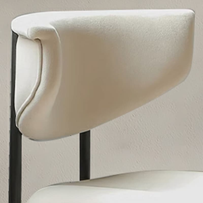 Modern Upholstered Side Chair with Black Metal Legs and Low Back - image 10