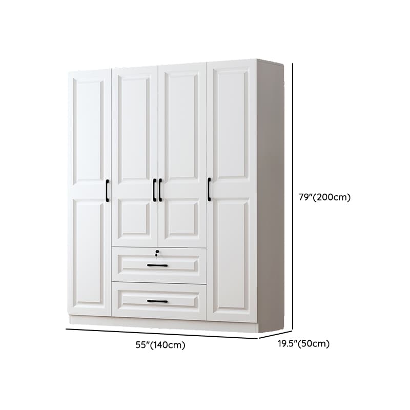 Sleek White Nordic Wooden Detached Almirah with Soft Close Drawers, Doors, and Clothing Rod - image 11