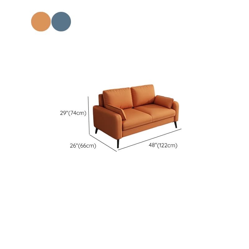 Contemporary Modern Solid Color Water Resistant Loveseat in Cerulean/Jade Green/Amber Color for 2 People with 2 Pillows - image 14