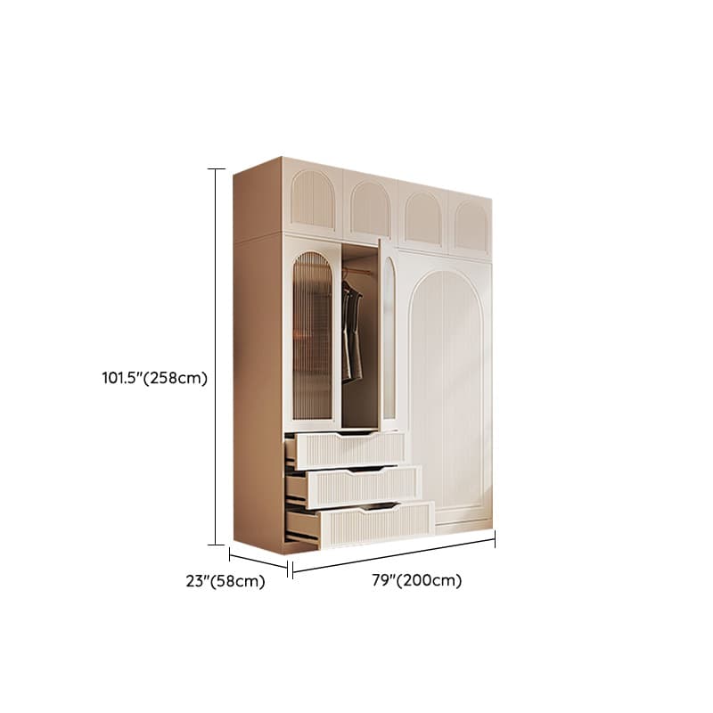 Chalk Almirah in Timber with Clothing Rod, 3 Cabinets/2 Cabinets and 5-Drawer/4-Drawer/3-Drawer in a Minimalist Style, 3-Shelf/2-Shelf Included/Not Included - image 24