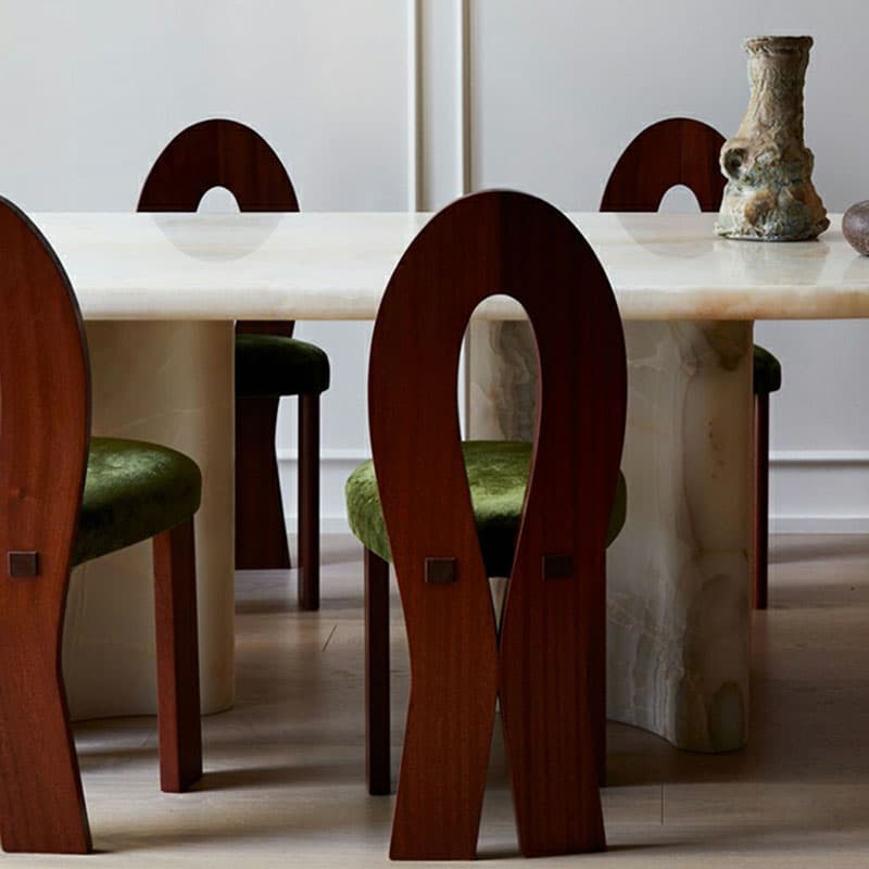 Modern Upholstered Armless Kitchen & Dining Chair, Open Back, Wood Ash, 1 Piece - image 17