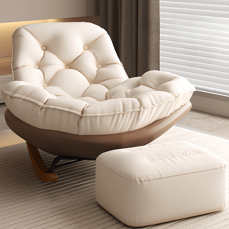 Stationary Upholstered Rocking Chair with Cushioned Rear in a Scandinavian Style, Footstool Included/Not Included - image 18