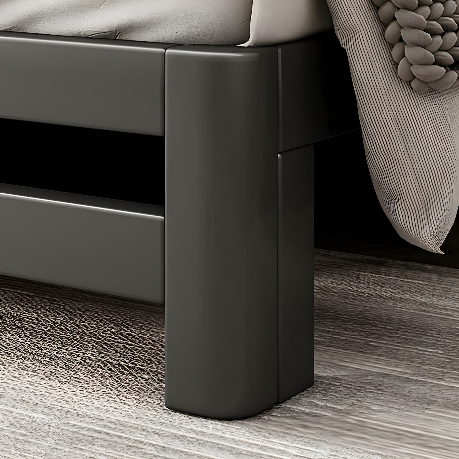 Modern Black Metal Bed with Included Headboard and Non-Upholstered Design - image 8