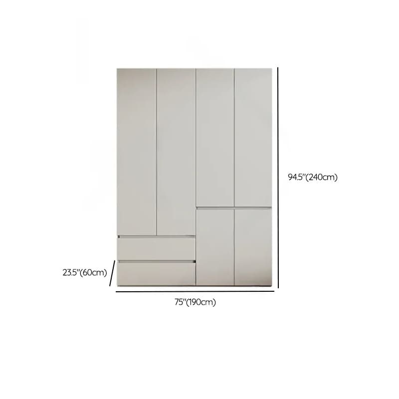 Cream Trendy Reclaimed Wood Wardrobe Armoire with Soft Close Drawer, Soft Close Door, Interior Shelves, and Clothing Rod - image 77