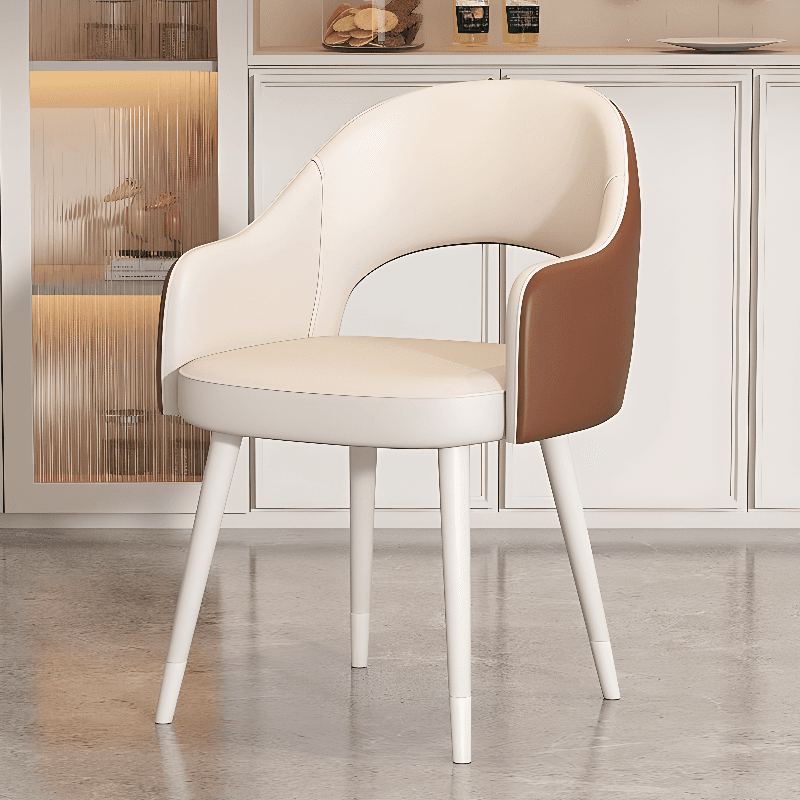 Modern Simple Style Arm Chair with Ventilated Back, Padded Upholstery, Arms, and Metal Legs - image 6