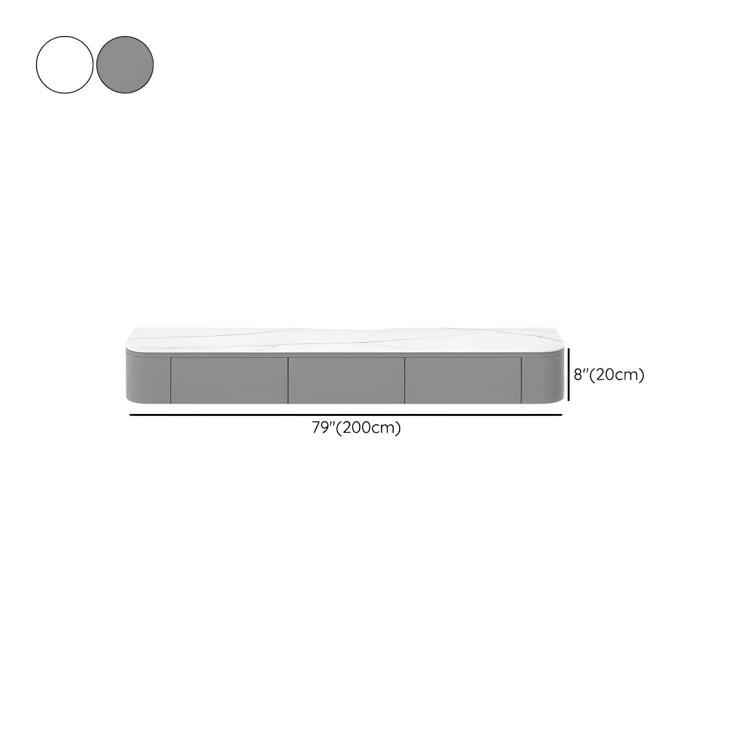 Contemporary Wall Mount TV Console with Wooden Drawer for Living Room - image 27