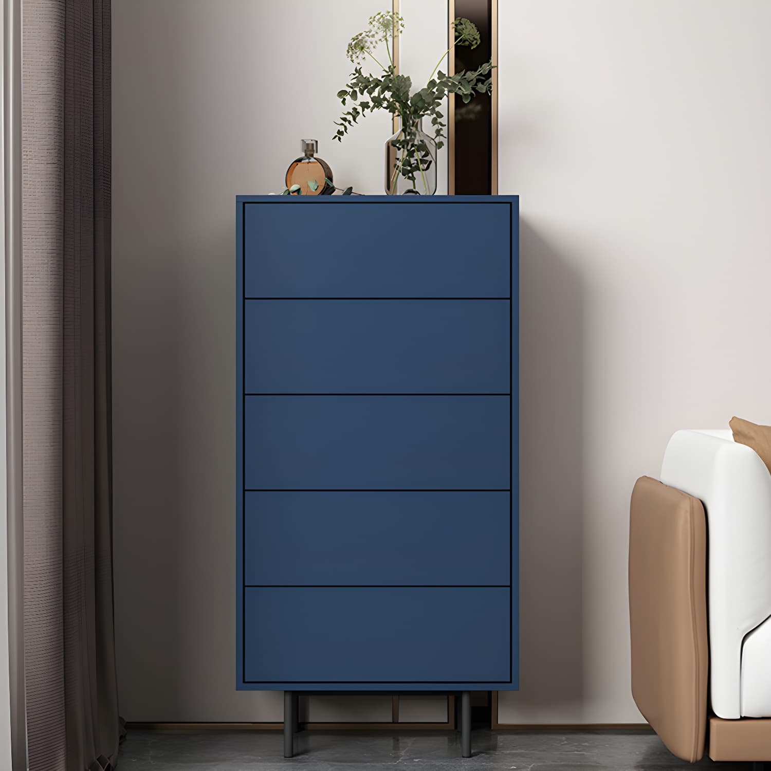 9.37"/47.24" Tall Wooden Chest, Rectangle Accent Chest with Drawers - image 3