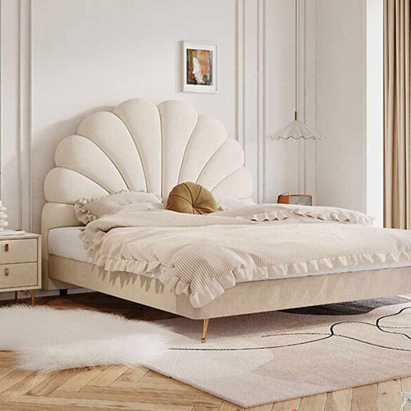Modish No Distressing Timber Panel Headboard with Arched Shape for King/Twin XL/Full Bed, Featuring Sponge Upholstery and Standard Height - image 4