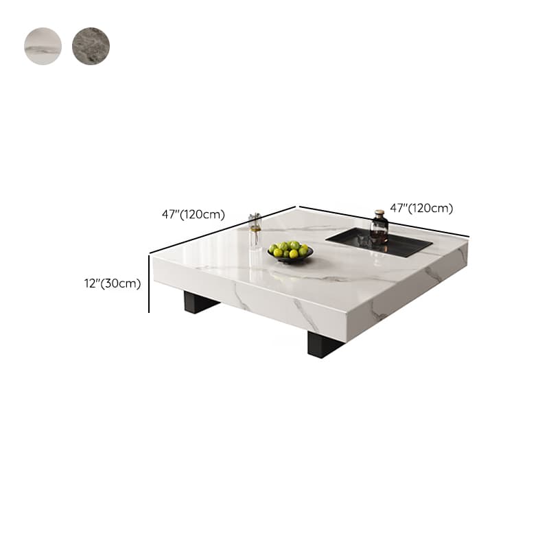 Sleek Sleigh Base Side Table with Geometric Square Top for Foyer Use - image 18