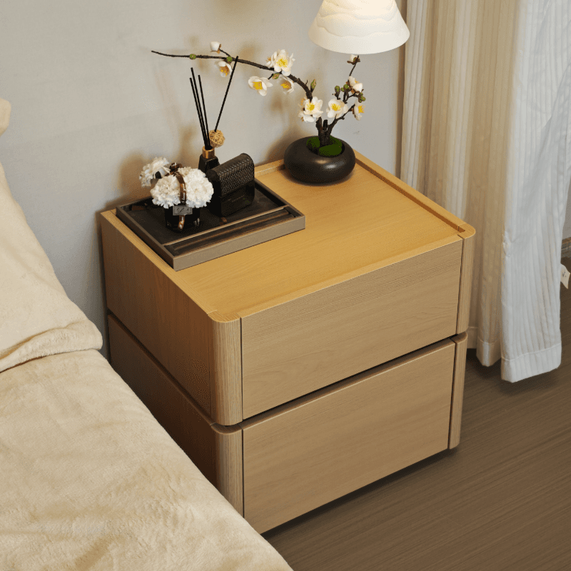 Modish Nightstand With Drawer Organization Featuring 2 Drawers and Composite Wood Countertop - image 8