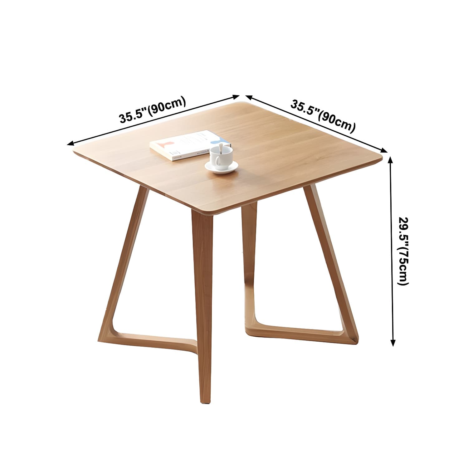 Double Pedestal Oak Solid Wood Dinette Table Modern Style Dining Table - image 19