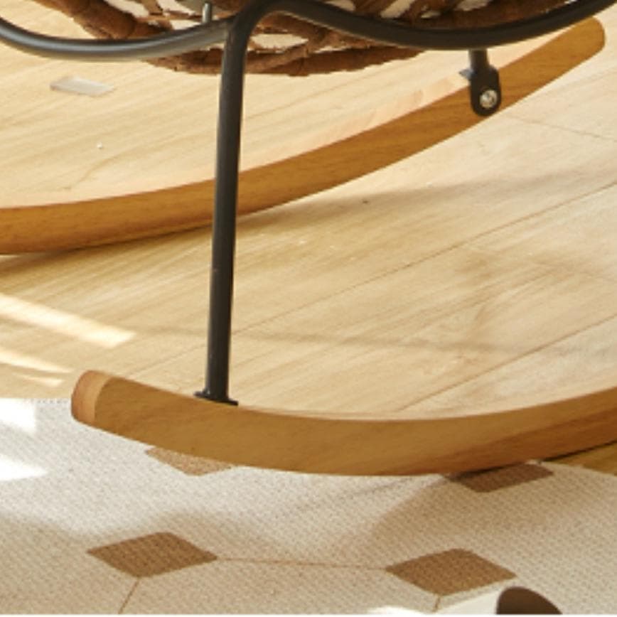 Traditional Armless Design Indoor Rocking Chair with rattan Frame and Nature Wood Legs - image 13