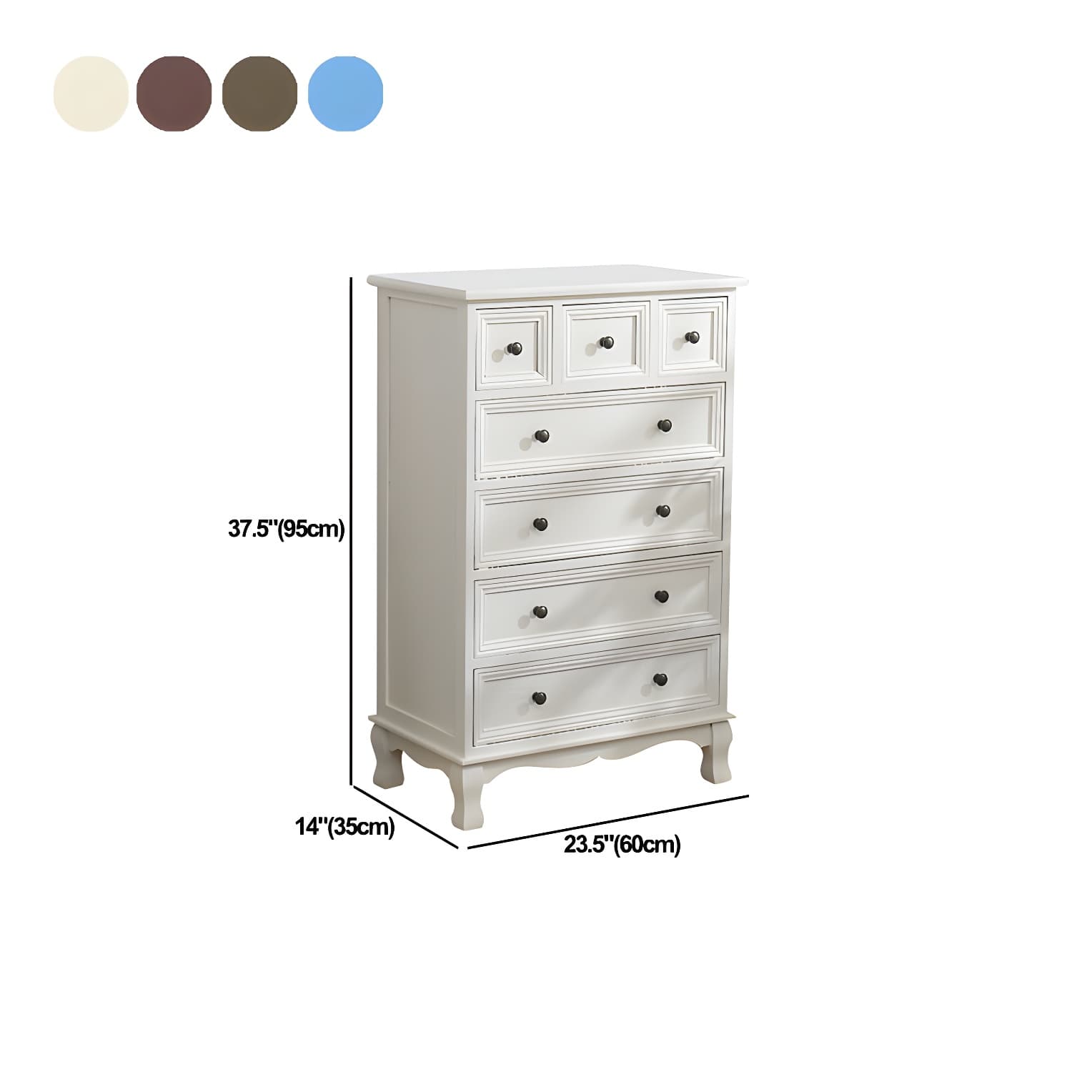 Vintage Solid Wood Dresser 14" W Vertical Storage Chest with Drawers - image 21