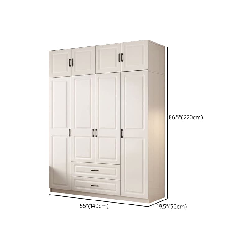 Casual Chalk Timber Wardrobe with Soft Close Drawer and Door, Interior Shelves, Hanging Rod - image 20