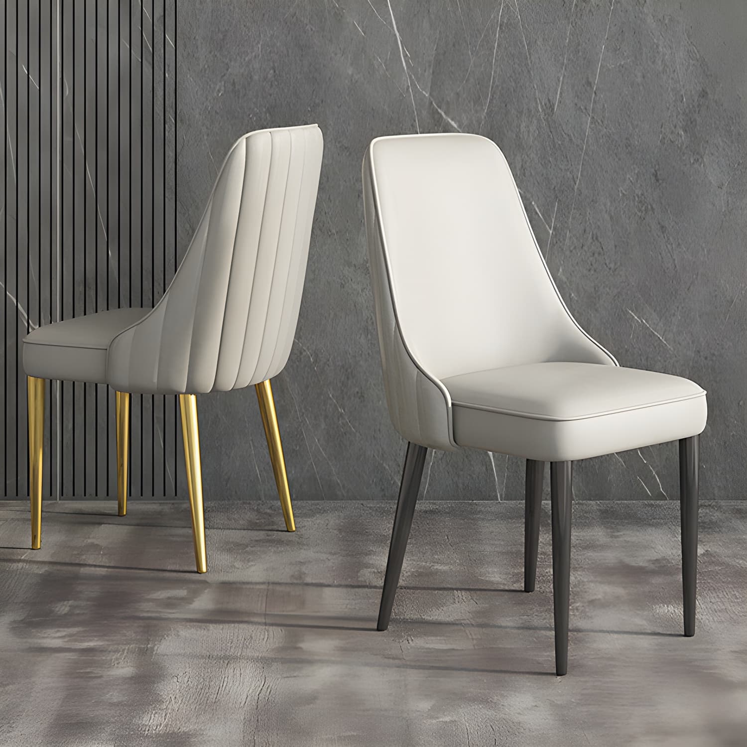 Glam Style Side Chair PU Leather Dining Chair for Living Room - image 15