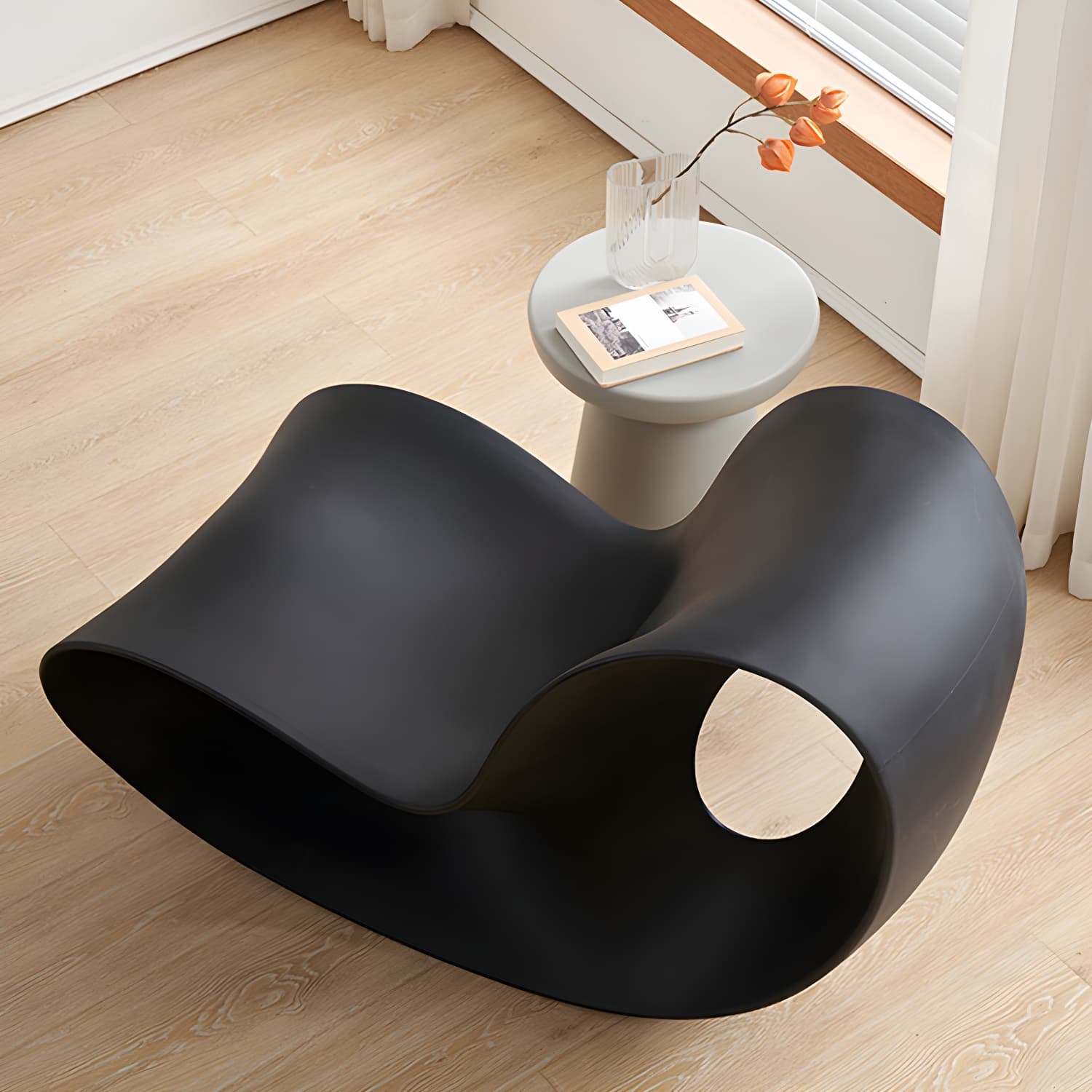 Contemporary Rocking Chair Acrylic Solid Color Indoor Rocking Chair without Armrest - image 12