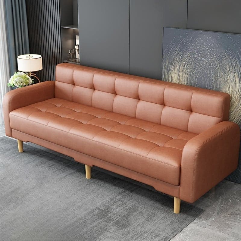 Square Arm Foldable Convertible Sofa with Biscuit Back for Living Spaces - image 9