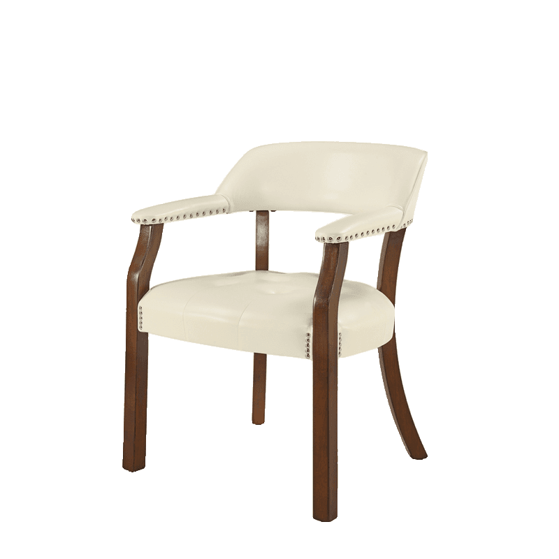 Sturdy Dining Room Arm Chair with Rollers, Decorative Nailhead, and Outlined Frame - image 7