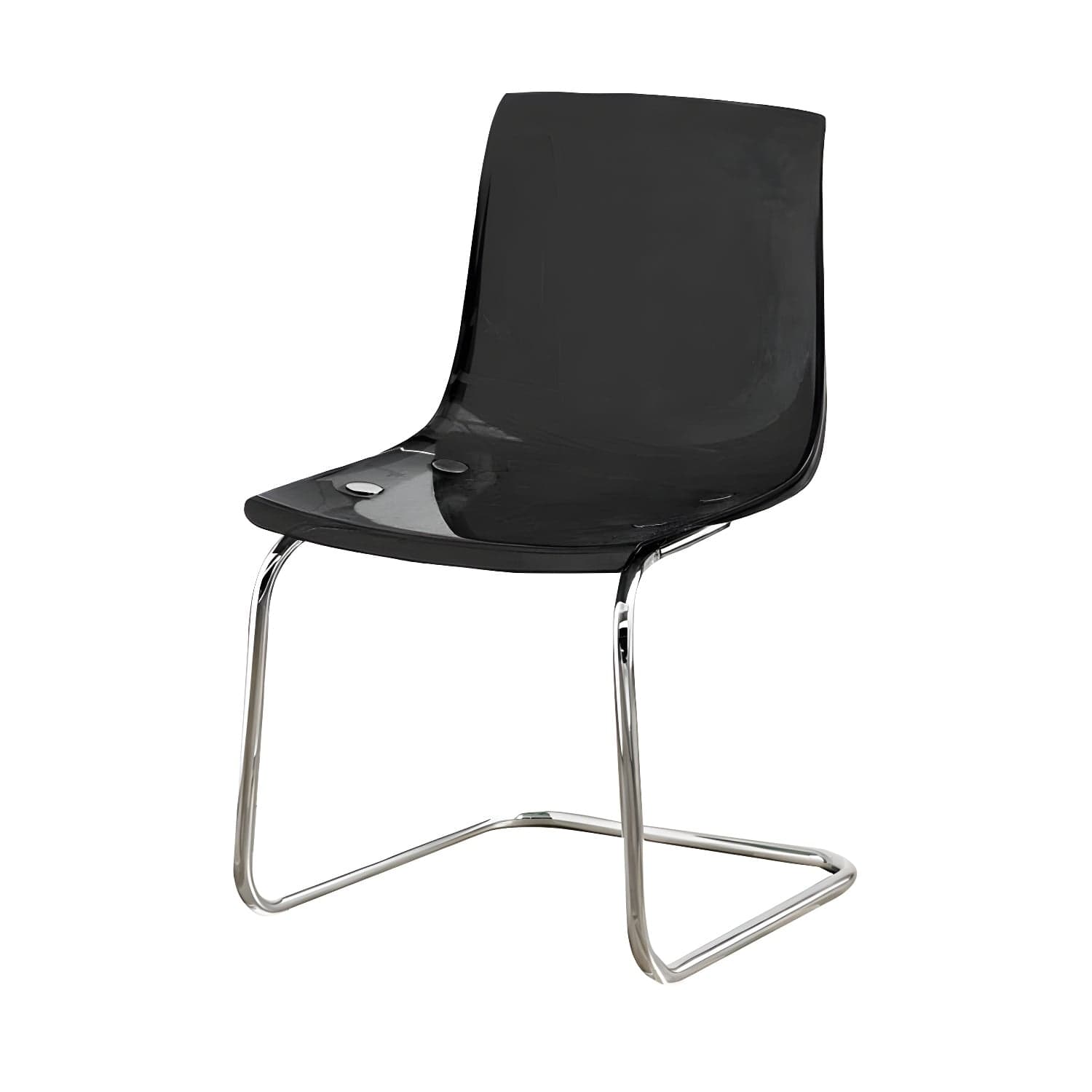 Scandinavian Style Silver Leg Plastic & Acrylic Side Chair for Kitchen & Dining