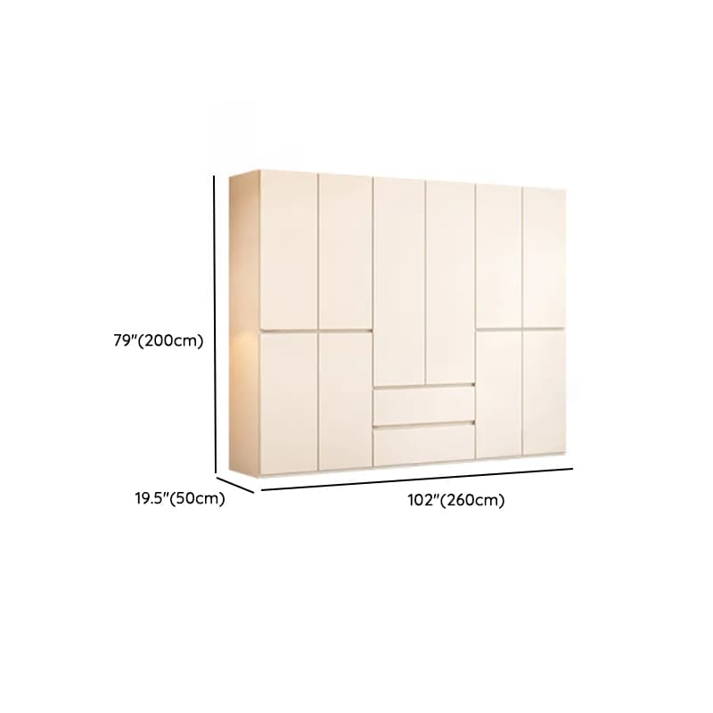 White Minimalist Wooden Independent Wardrobe Closet with 2 Drawers, Soft Close Door, and Interior Shelves - image 19