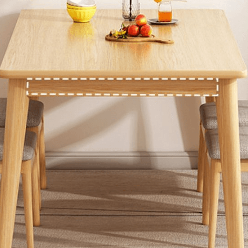 Dining Table Set with Rectangular Recycled Wood Top, 4 Legs, Fixed Table, Padded Chair with Back, Available in 5-piece/7 Piece Set/3 Pieces - image 11