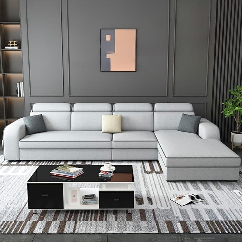 Square Arm Sectional Sofas with Adjustable Pillows and Storage - image 8