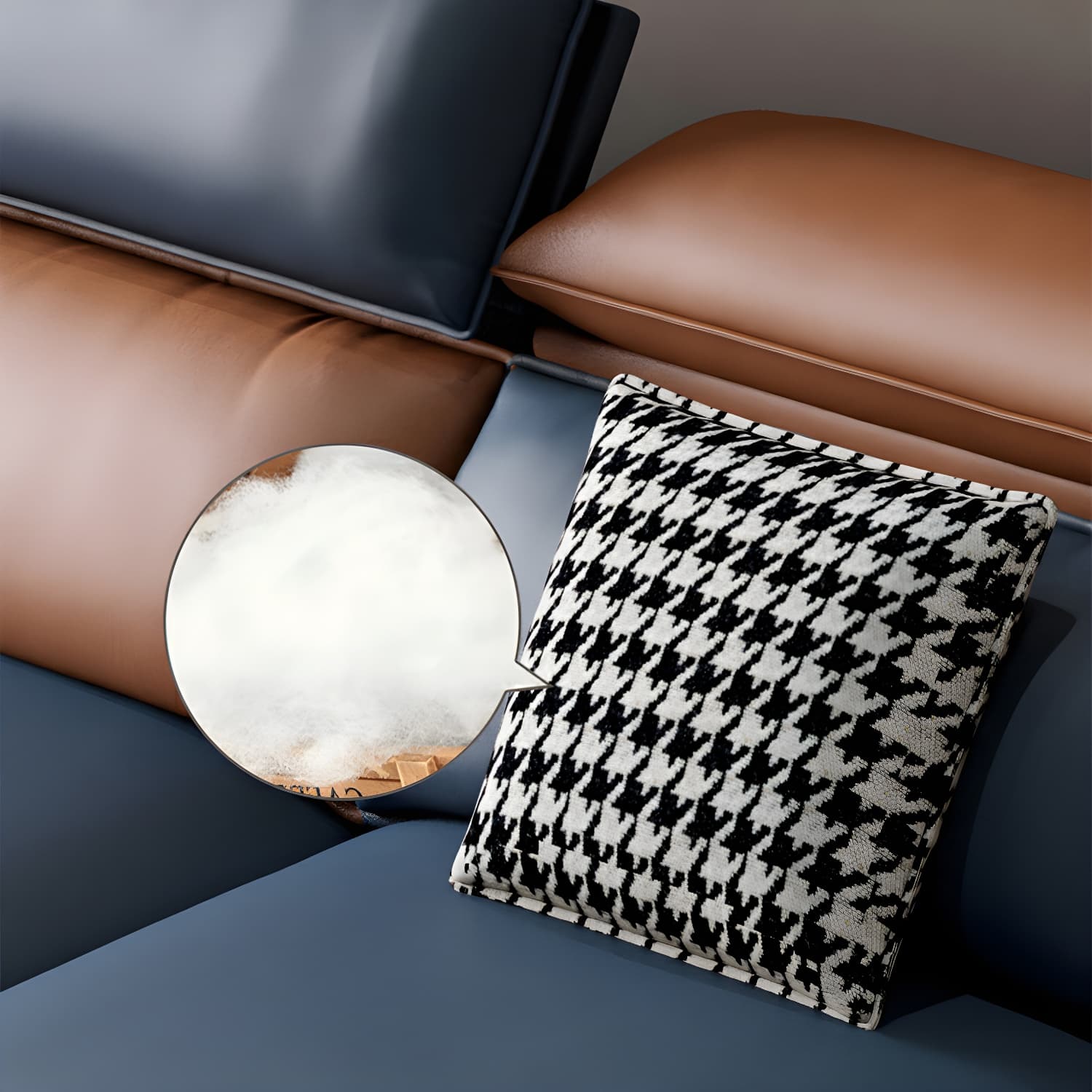 Modern Wood Frame L-Shape Sectional Sofa Chaise with Tech Cloth Upholstery - image 19