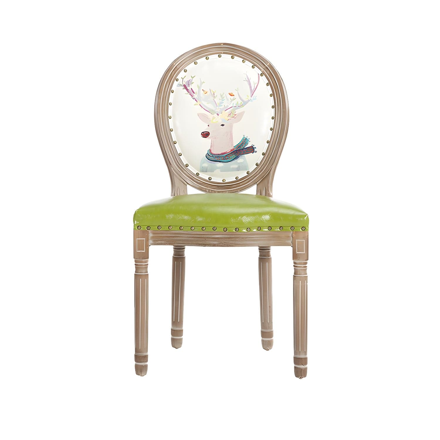 French Country Upholstered Armless Chair Home Solid Wood Dining Chair - image 5