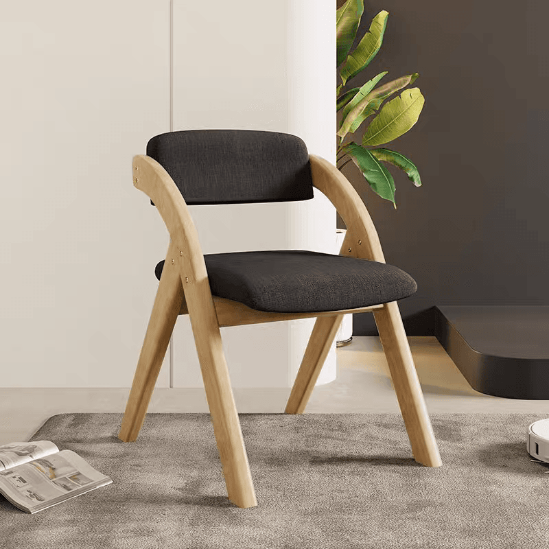 Casual Collapsible Side Chair with Midnight Black/Walnut/Wood Grain Rubberwood Legs and Upholstered Uncovered Back - image 10