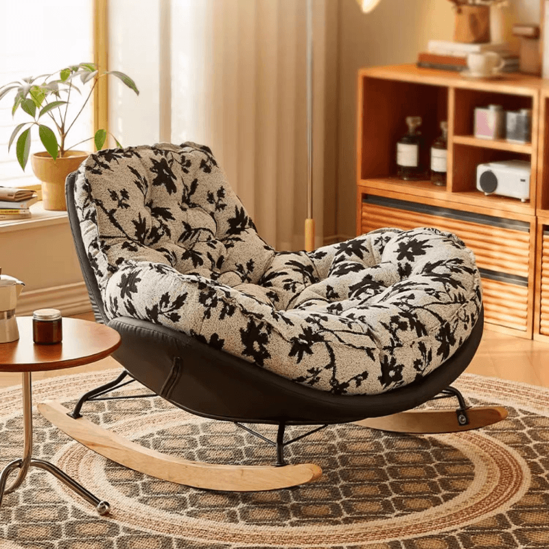 Modern Scratch-tolerant Upholstered Rocking Chair with Padded Comfort - image 12