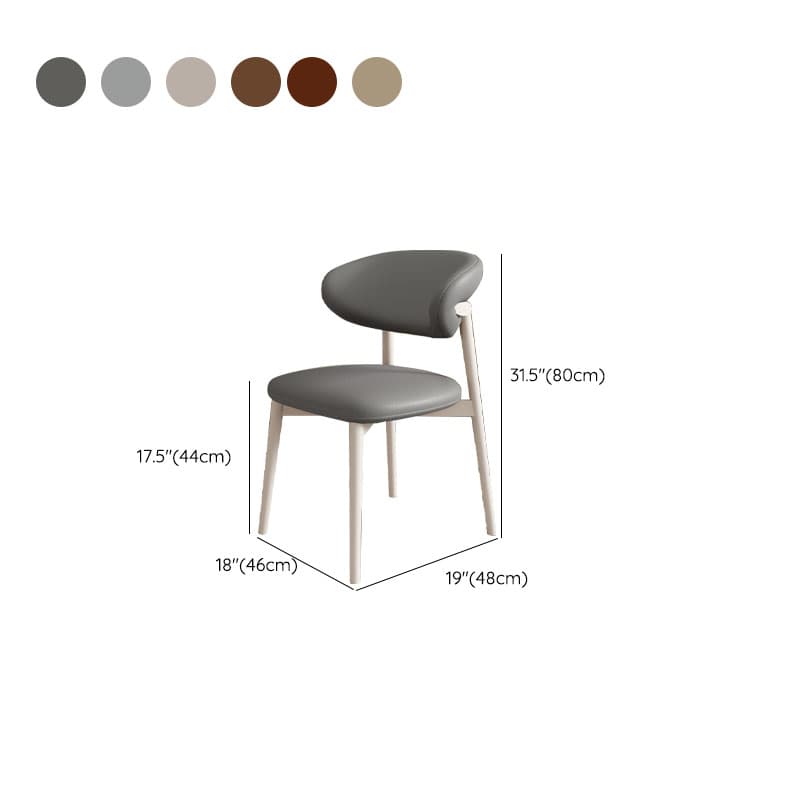 Modish Faux Leather/Upholstered Side Chair with Stable Legs - image 22