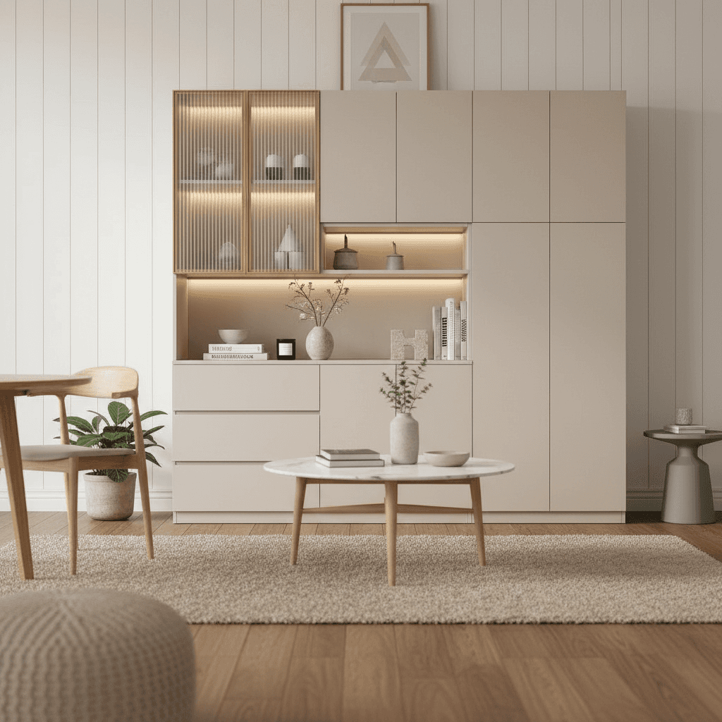 Trendy Sideboard with 3 Drawers, Cupboard, Wide/Standard/Narrow Sizes, 2/1 Shelves, Cabinets, and Glass-panel Door - image 34