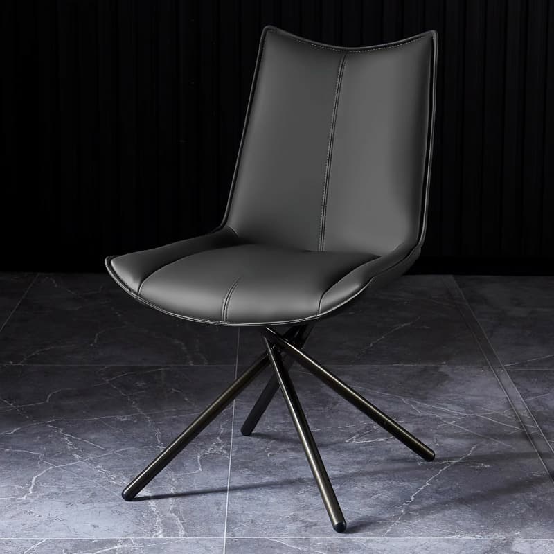 Leather Stable Framed Armless Chair with Foot Pads Restaurant