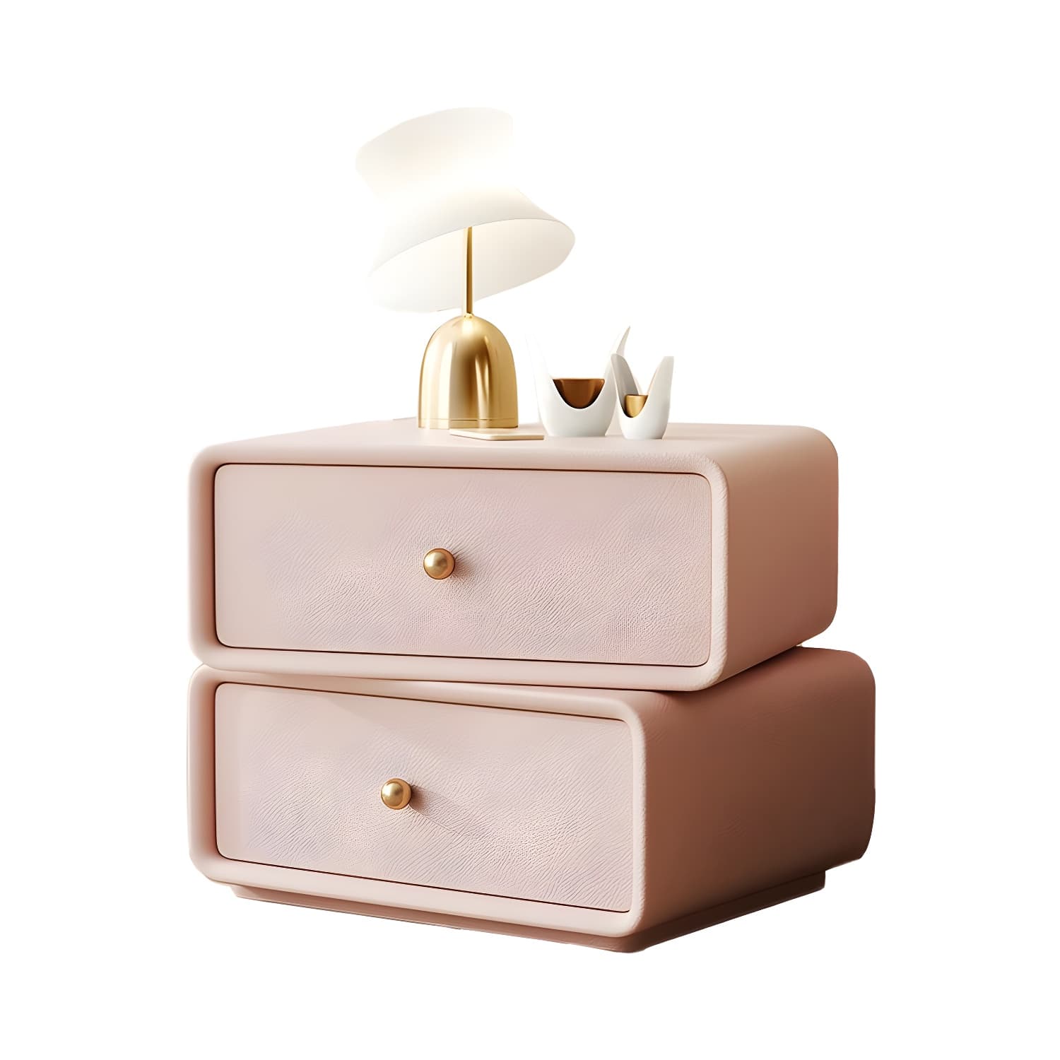Modern Wood Nightstand with 2 Drawers - Faux Leather Countertop - Small and Stylish - image 19
