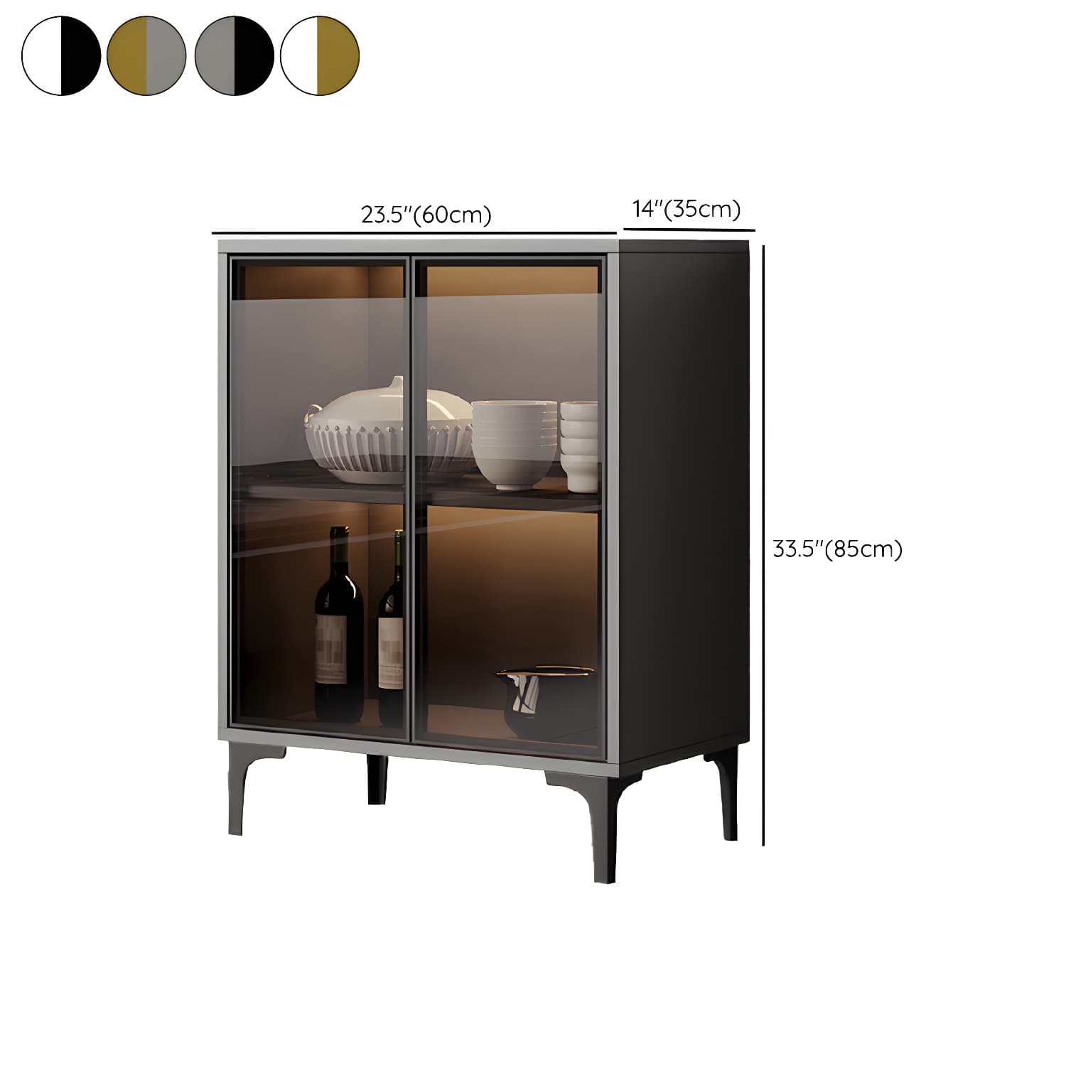 Contemporary Sideboard Cabinet for Dining Room with Glass Doors & Drawers Included - image 16