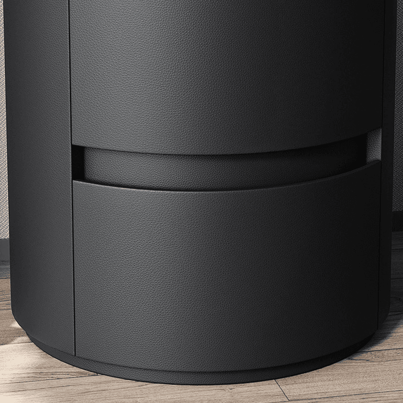 Minimalist 2 Tiers Round Nightstand with Stone Countertop - image 12
