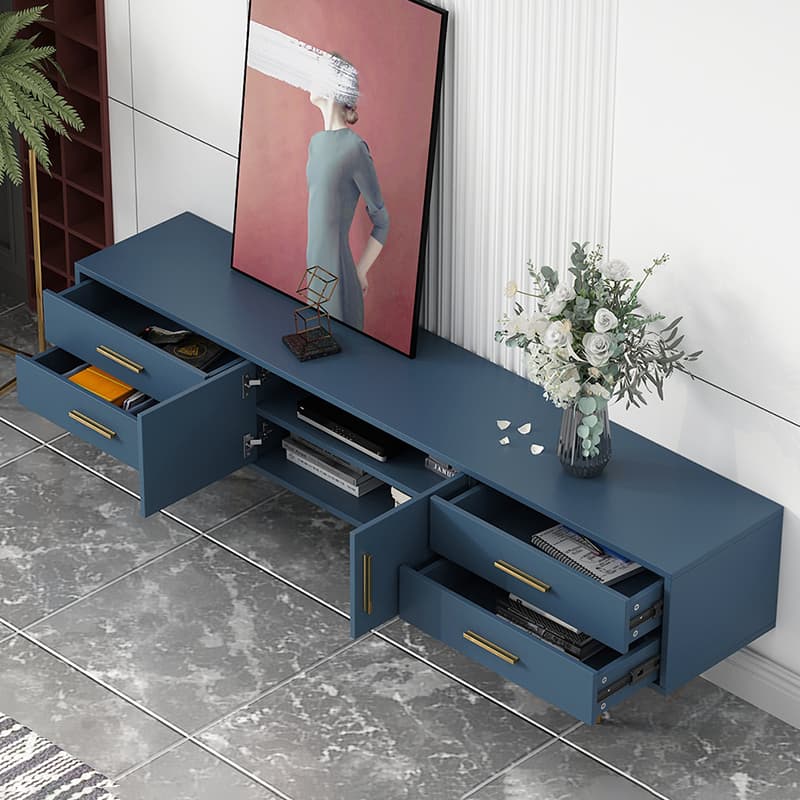 Glam Rectangle Manufactured Wood TV Stand with Adjustable Shelf - image 9