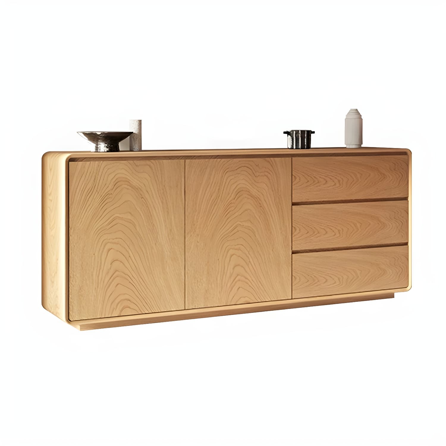 Scandinavian Wood Sideboard with 3 Drawers and 2 Doors, Overall Width 40cm, Overall Height 80cm - image 10