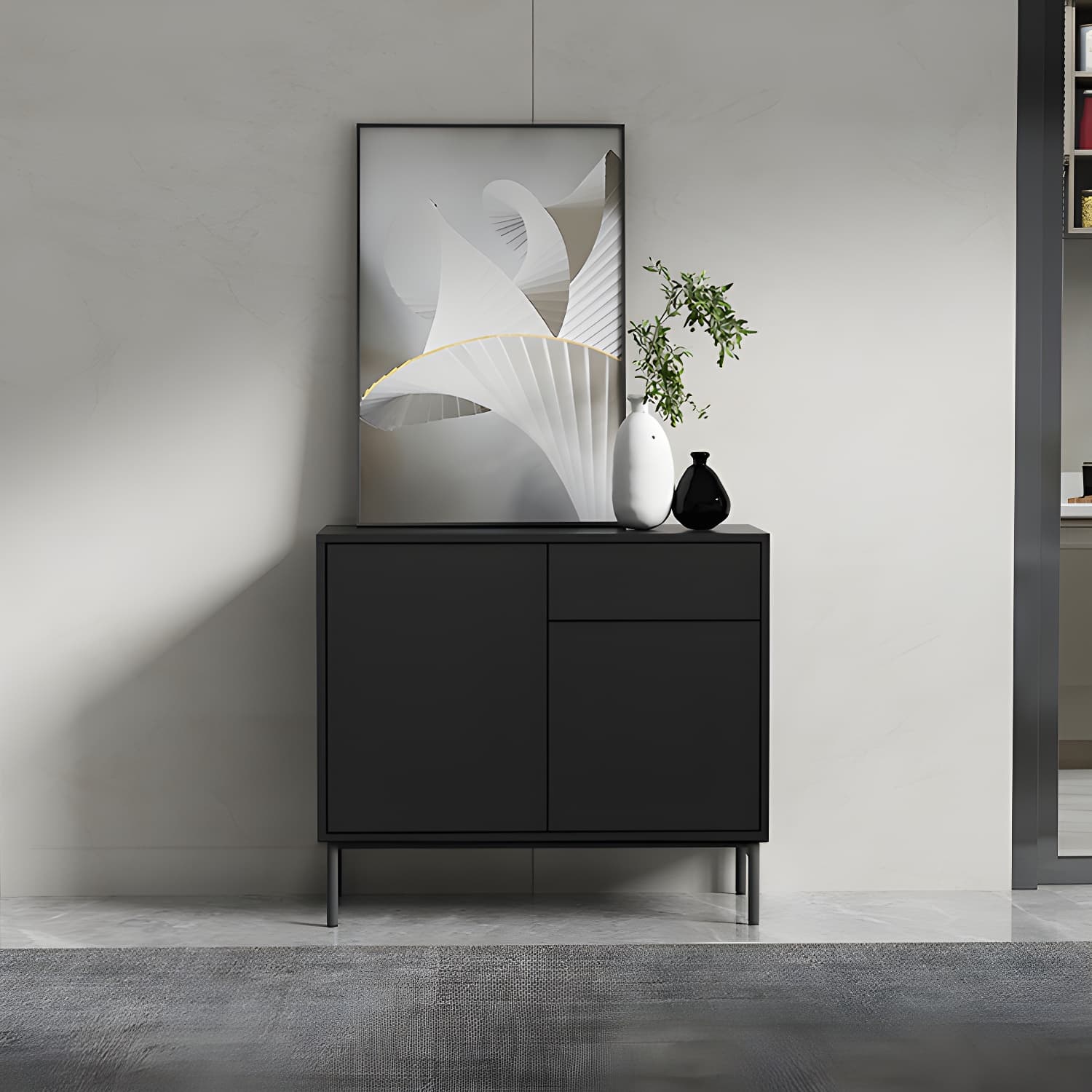 Wooden Rectangle Sideboard Cabinet Modern Kitchen Sideboard for Home - image 16