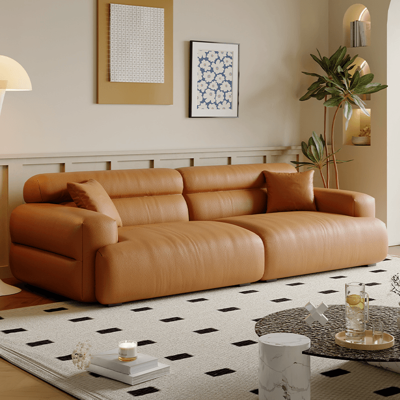Modish Solid Color Stain Resistant Standard Sofa in Black/Light Gray/Coffee with 2 Pillows, Available in 4-seater/5 Person/3-seater