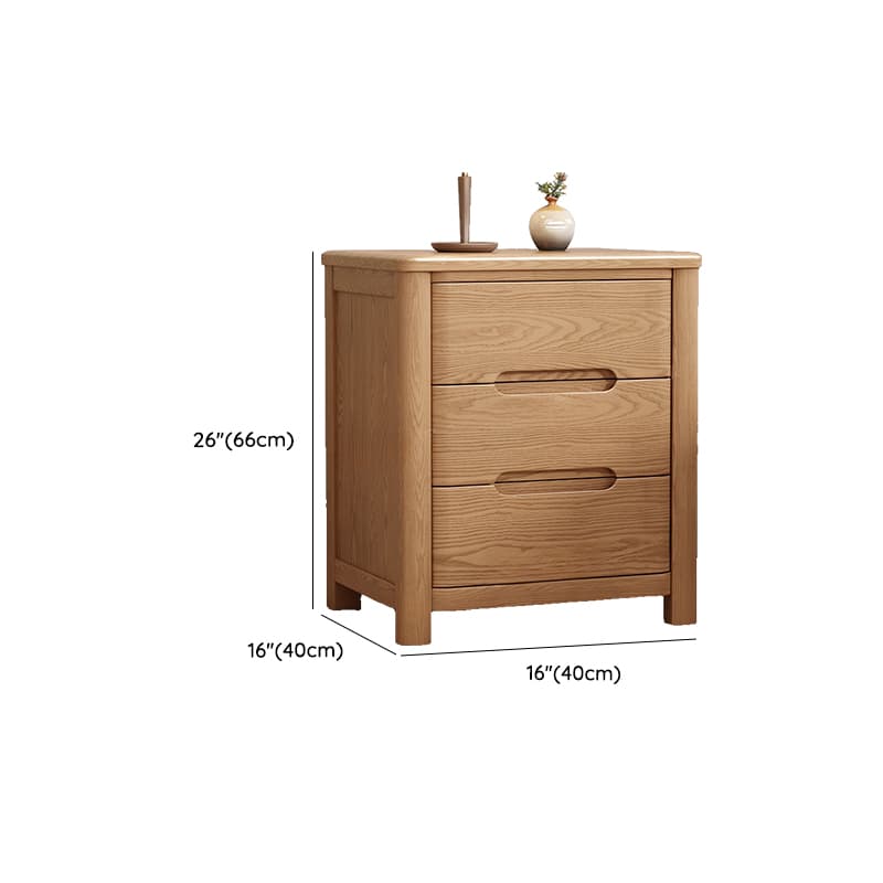 Contemporary Timber Nightstand With Drawer Storage with 2 Drawers/3 Drawers & Leg - image 15