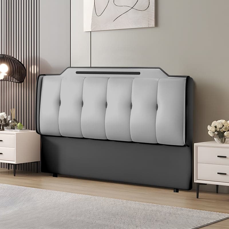 Simplistic Style Panel Headboard with No Distressing, Piled Tufted Rectangular Design for King/Queen/Full Bed, Featuring Sponge Upholstery and Standard Height - image 6