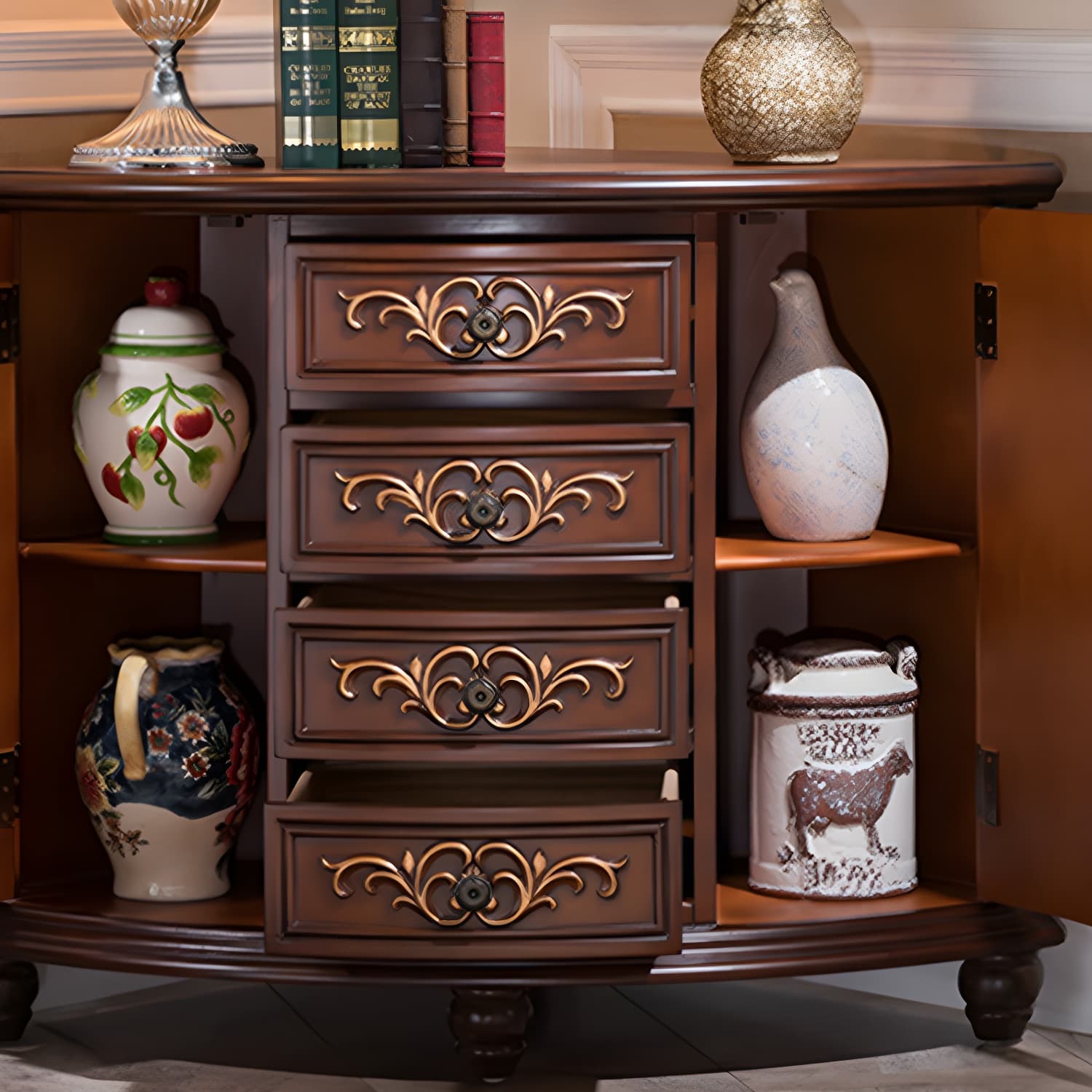 Wooden TV Cabinet Modern Style Home Simple Corner TV Stand Console - image 8