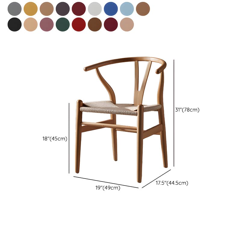 Scandinavian Style Wood Dining Chair Dining Room Wishbone Chair with Arm - image 29