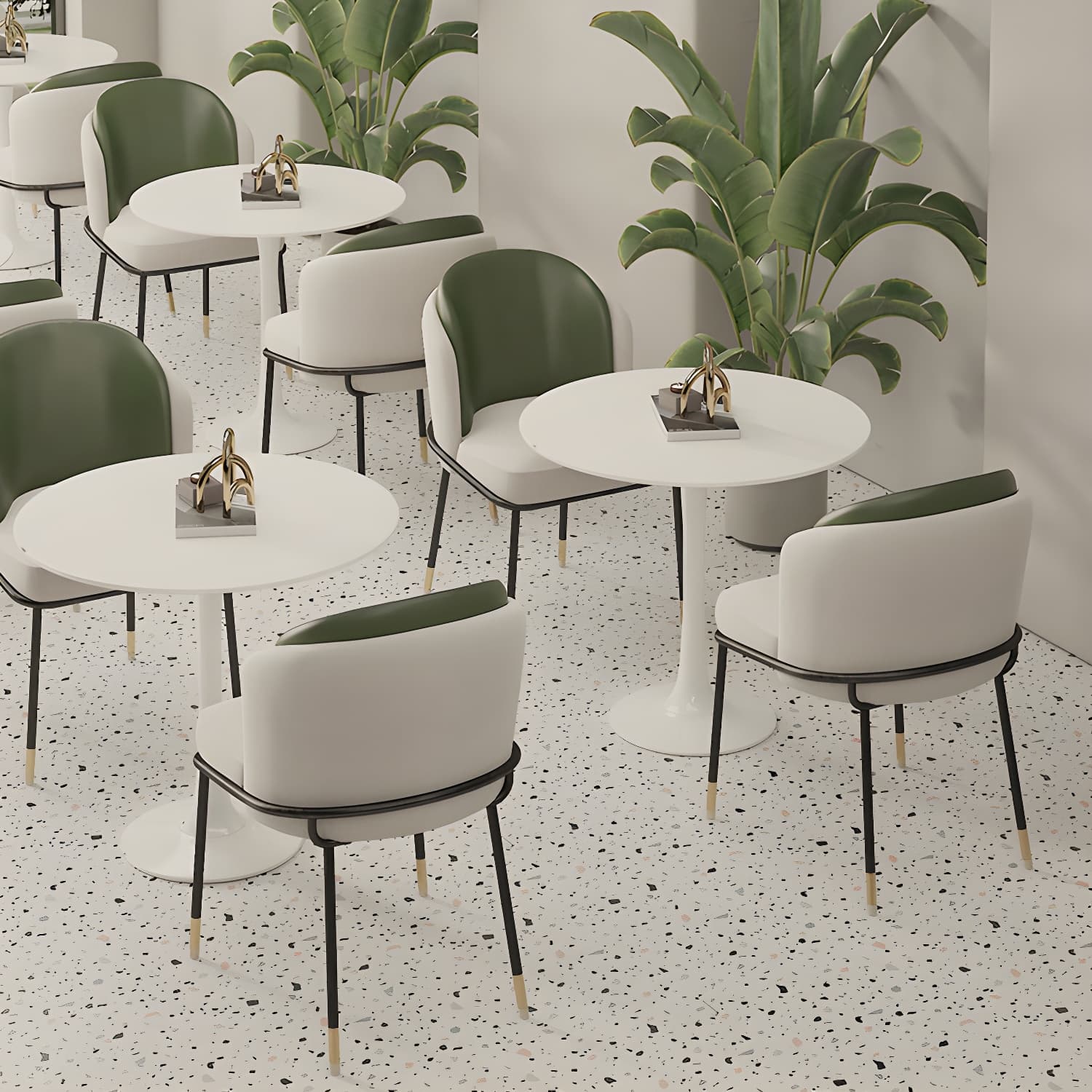 Upholstered Side Chair Modern Style Open Back Armless Chair for Dining Room - image 16